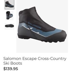 Salomon Black and Gray Cross-Country Ski Boots